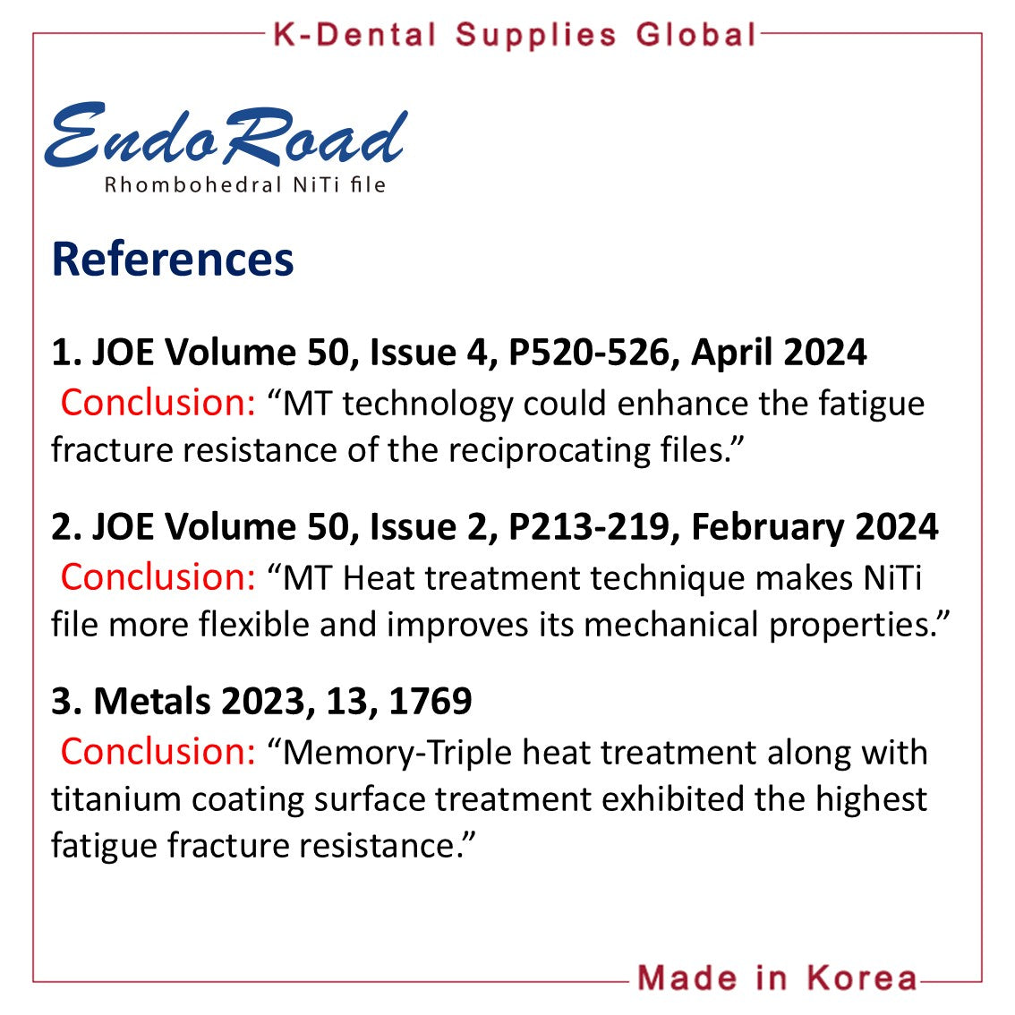 [Minimally Invasive] EndoRoad N Rotary NiTi files 21/25/31mm