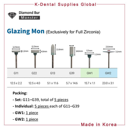 Glazing Mon Diamond Stone Bur(Exclusively for Full Zirconia)
