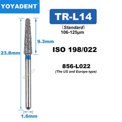 Dental Diamond Burs TR Standard for High Speed 10Pcs/Pack