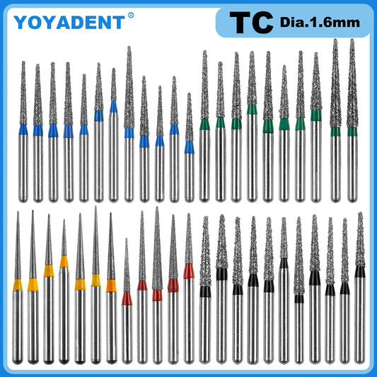 Dental Diamond Burs TC Type for High Speed Handpiece Dia.1.6mm 10pcs/Pack
