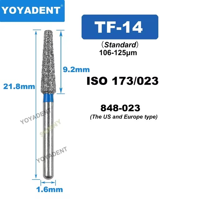 Dental Diamond Burs TF Standard for High-Speed 10Pcs/Pack