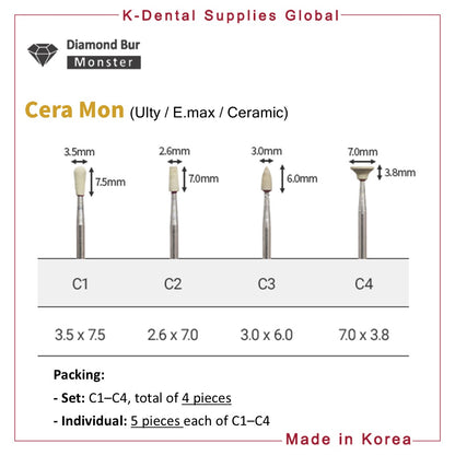 Cera Mon Diamond Stone Bur(Ulty / E.max / Ceramic)