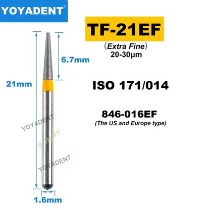 Dental Diamond Burs TF Fine/Extra Fine/Coarse type for High Speed 10pcs/Pack