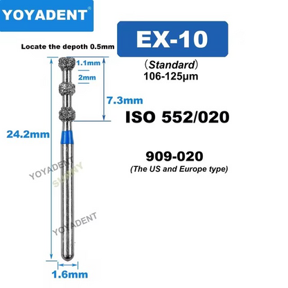 Dental Diamond Strawberries Burs EX type for High Speed 10pcs/Pack