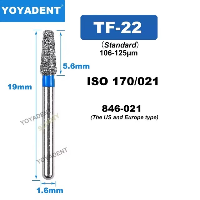 Dental Diamond Burs TF Standard for High-Speed 10Pcs/Pack