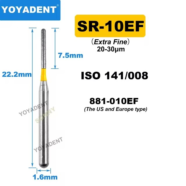 Dental Diamond Burs SR type for High Speed Dia.1.6mm 10pcs/Pack