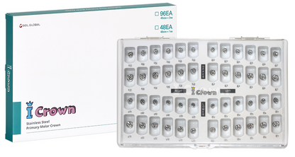 Dental Kids Crown Stainless Steel Primary Molar Crown Made in Korea 48size (5pcs)