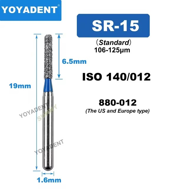 Dental Diamond Burs SR type for High Speed Dia.1.6mm 10pcs/Pack