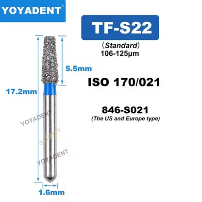 Dental Diamond Burs TF Standard for High-Speed 10Pcs/Pack