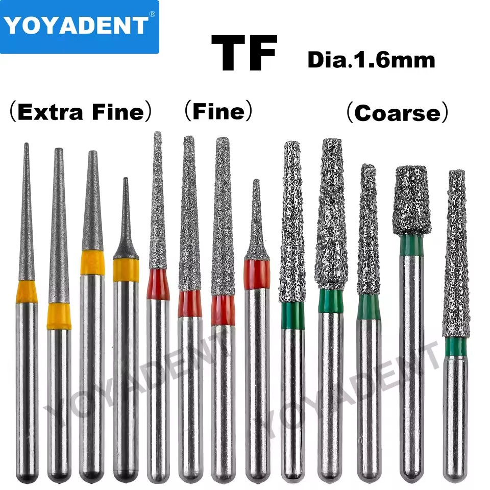 Dental Diamond Burs TF Fine/Extra Fine/Coarse type for High Speed 10pcs/Pack