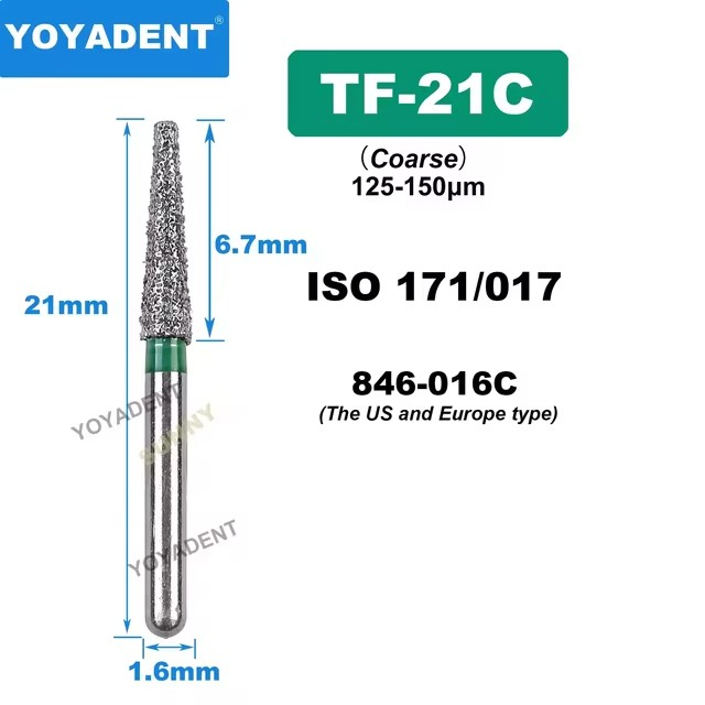 Dental Diamond Burs TF Fine/Extra Fine/Coarse type for High Speed 10pcs/Pack