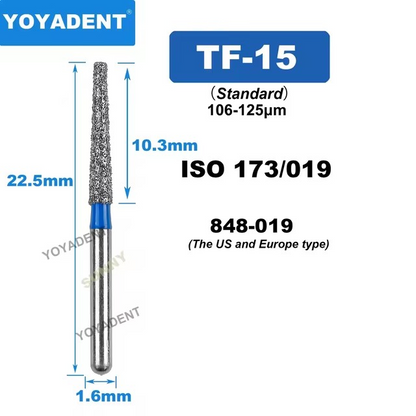 Dental Diamond Burs TF Standard for High-Speed 10Pcs/Pack