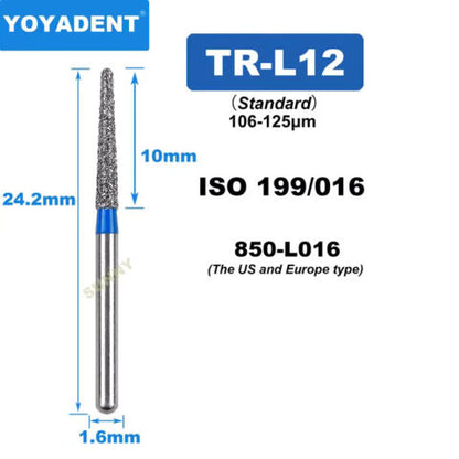 Dental Diamond Burs TR Standard for High Speed 10Pcs/Pack