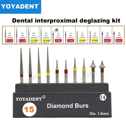 Dental Diamond Strawberries Burs Kit Polishing Tools for High Speed 10pcs/Box