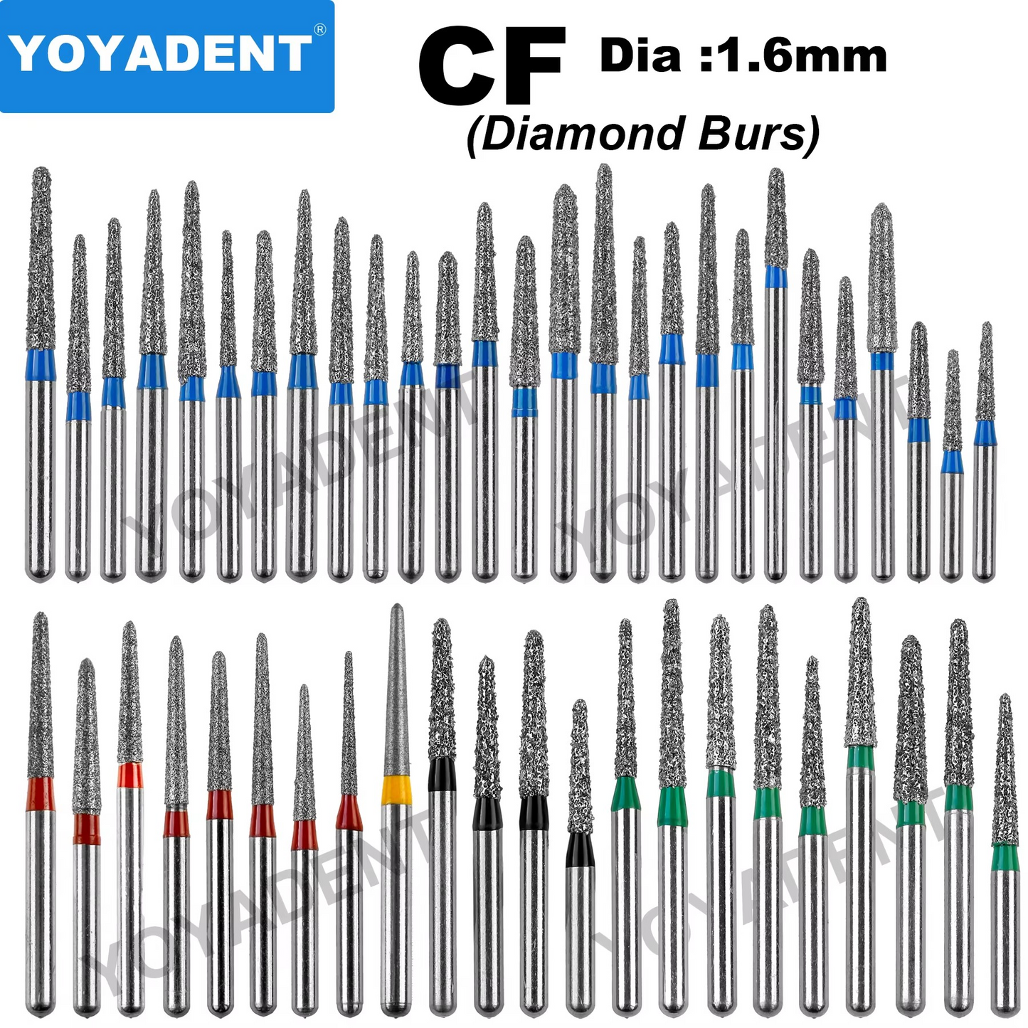 Dental Diamond Chamfur Burs CF type for High Speed 10pcs/Pack