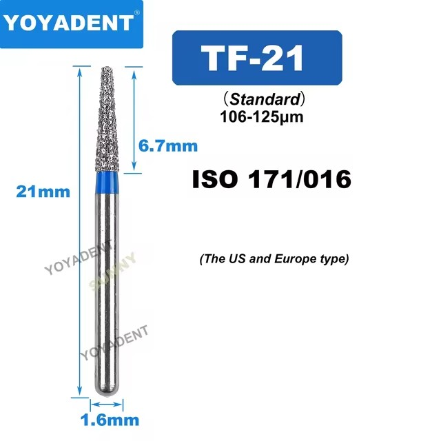 Dental Diamond Burs TF Standard for High-Speed 10Pcs/Pack