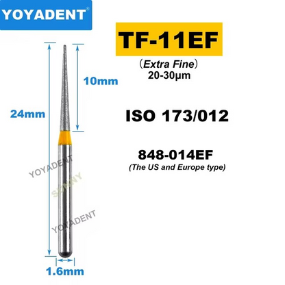 Dental Diamond Burs TF Fine/Extra Fine/Coarse type for High Speed 10pcs/Pack