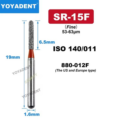 Dental Diamond Burs SR type for High Speed Dia.1.6mm 10pcs/Pack