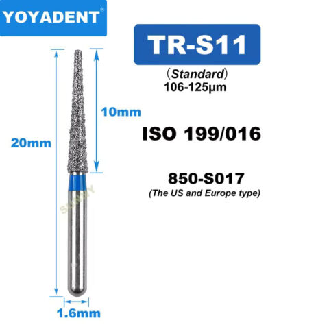 Dental Diamond Burs TR Standard for High Speed 10Pcs/Pack