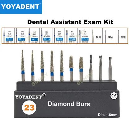 Dental Diamond Strawberries Burs Kit Polishing Tools for High Speed 10pcs/Box