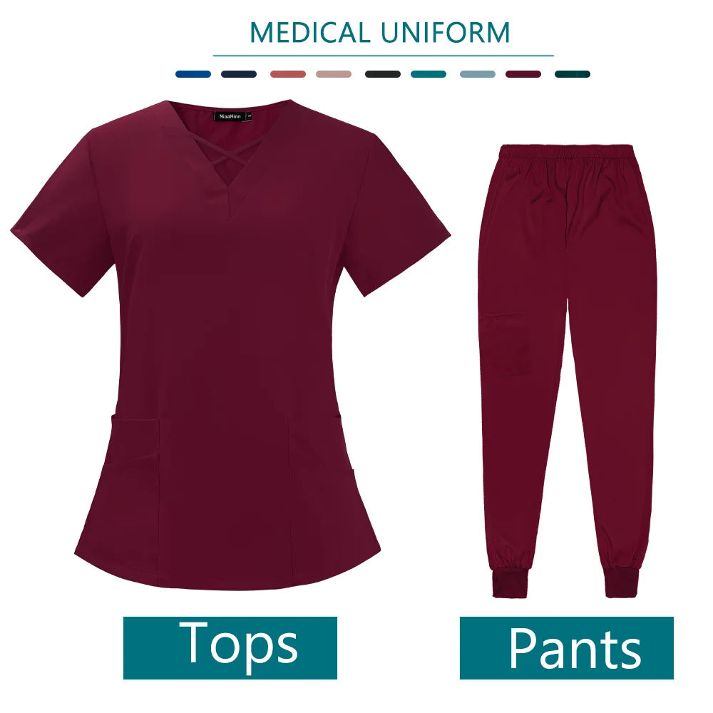 Hospital Dental Clinic Scrubs Sets Medical Clothing for Women Workwear Overalls