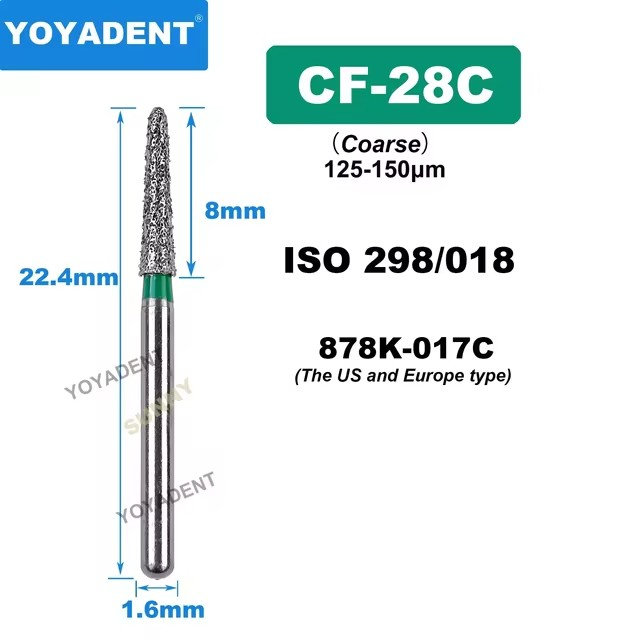 Dental Diamond Chamfur Burs CF type for High Speed 10pcs/Pack